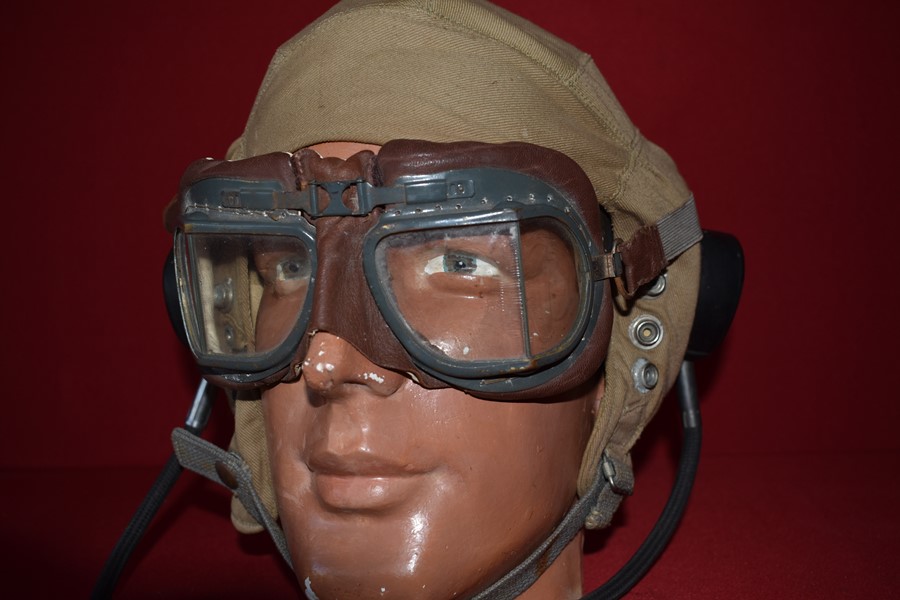 RAF/RAAF TYPE D FLYING HELMET AND GOGGLES